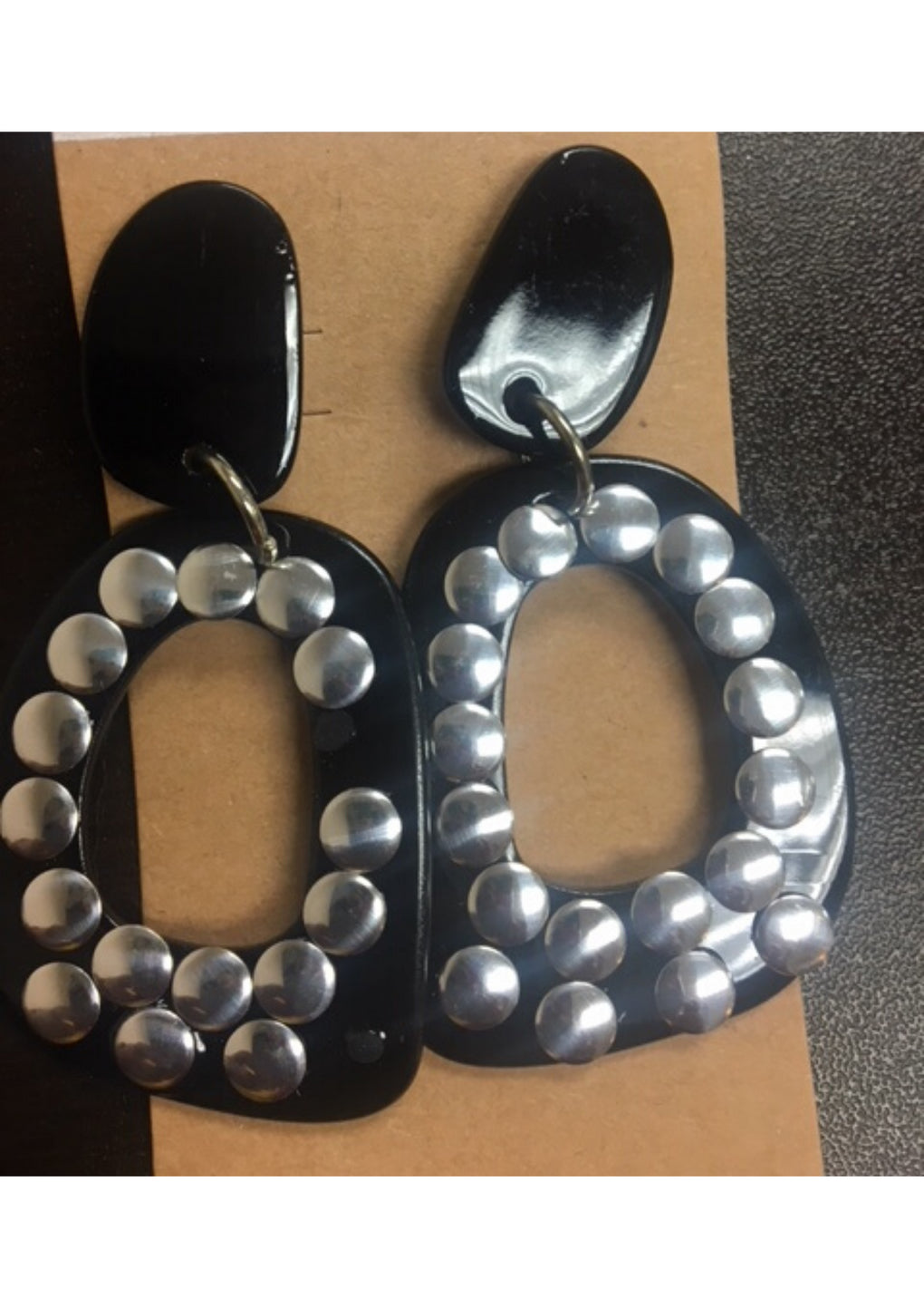 Pearls on Black Earring