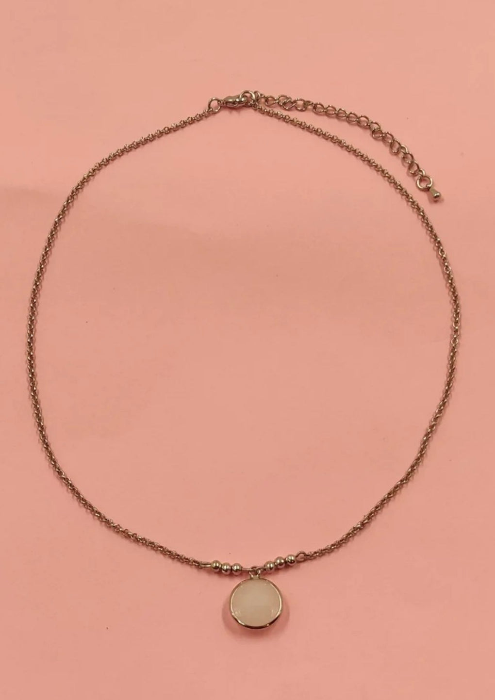 Circular Pendant Chain (JN-9142) Gold White