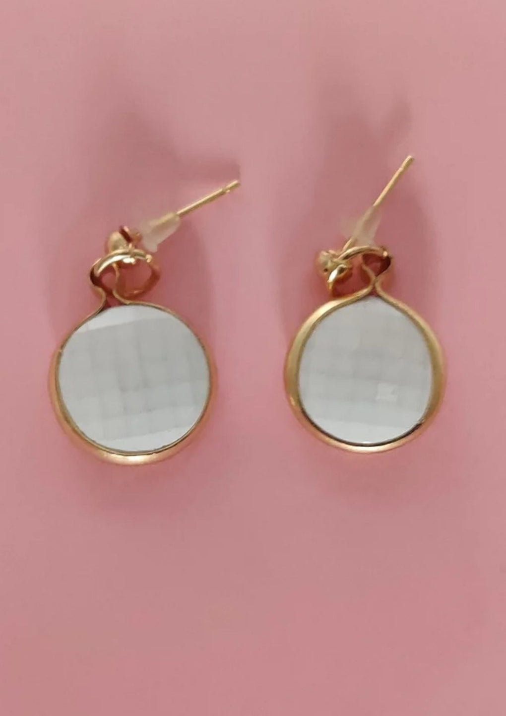 Pearl Huggie Hoop Earring  (JE-9141)  Gold White