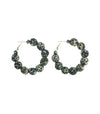 Black Cheetah Ball Hoop Earring