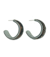 Brown Cheetah Crescent Hoops Earring