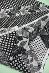 Diagonal Flowers & Checks (SE-1964_Black)