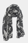 Diagonal Flowers & Checks (SE-1964_Black)