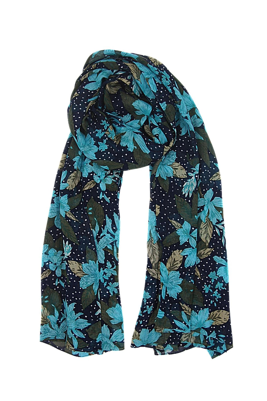 All Over Flowers And Dots Print (SE-2297_Navy)