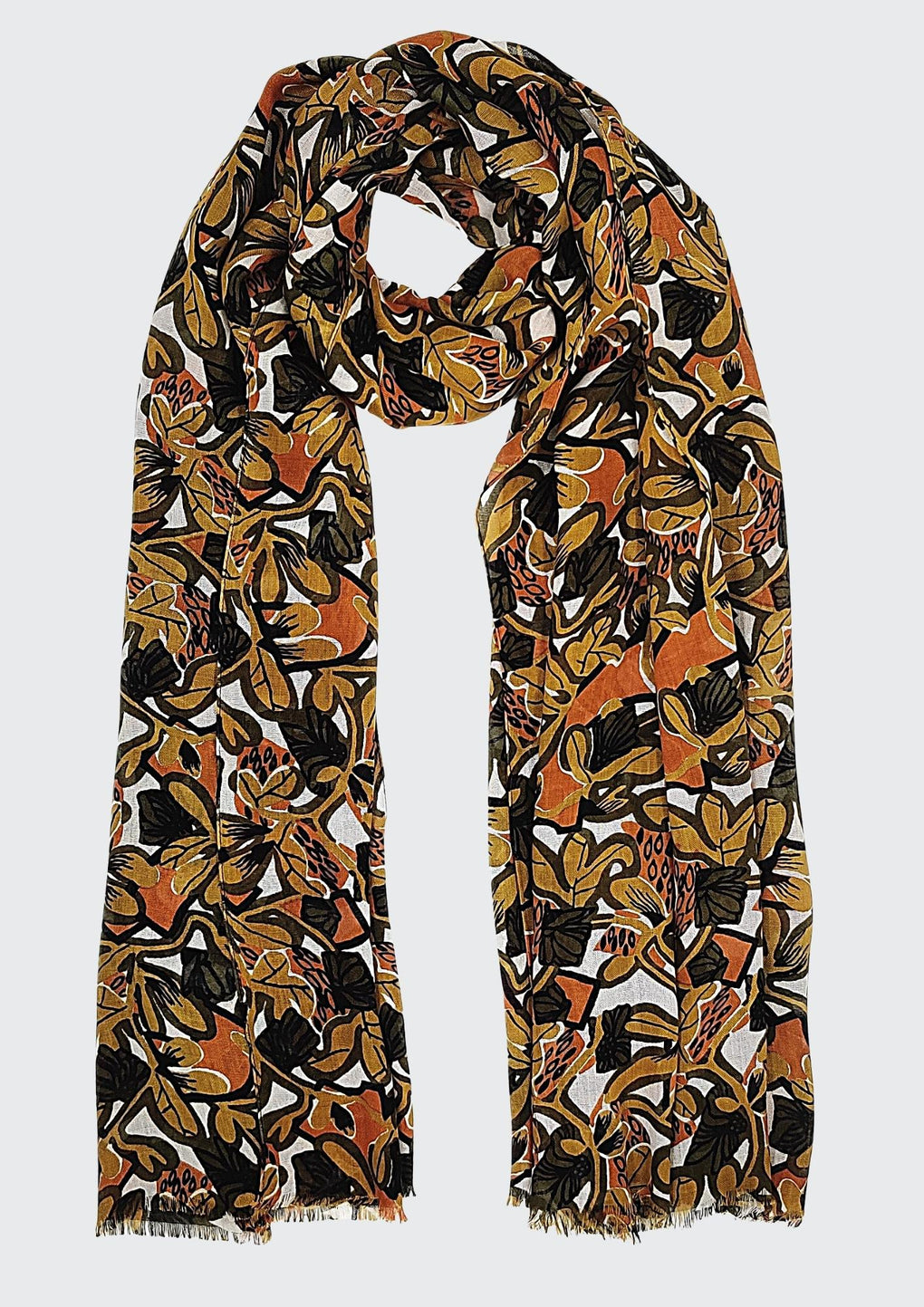 Abstract Print Scarf (SE-2547_Olive)