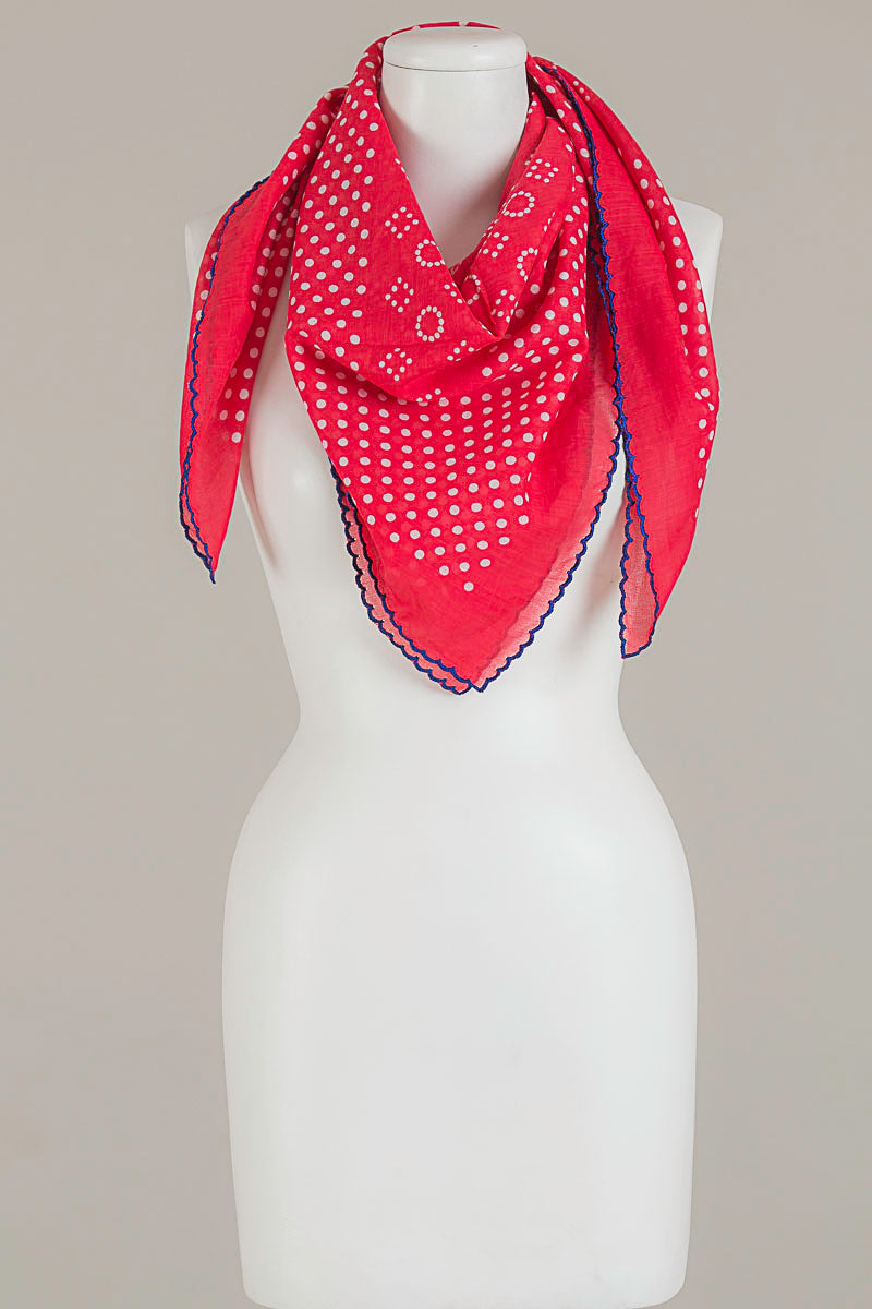 Dots Square Print Scarf (SE-8957)