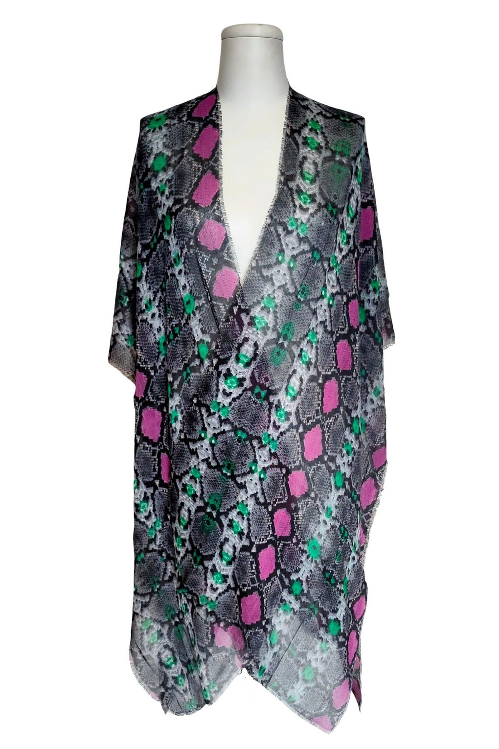 Multi Color Snake Print Kimono (SE-1521)