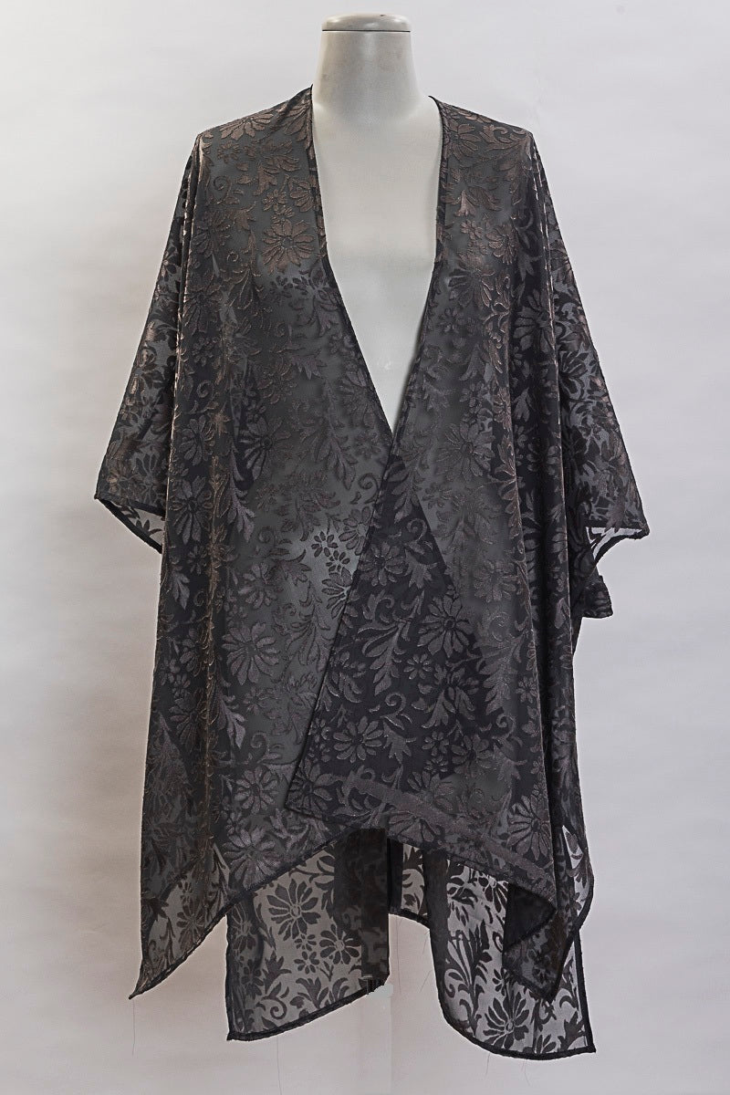 Floral Look Burnout Kimono (SE-1428)