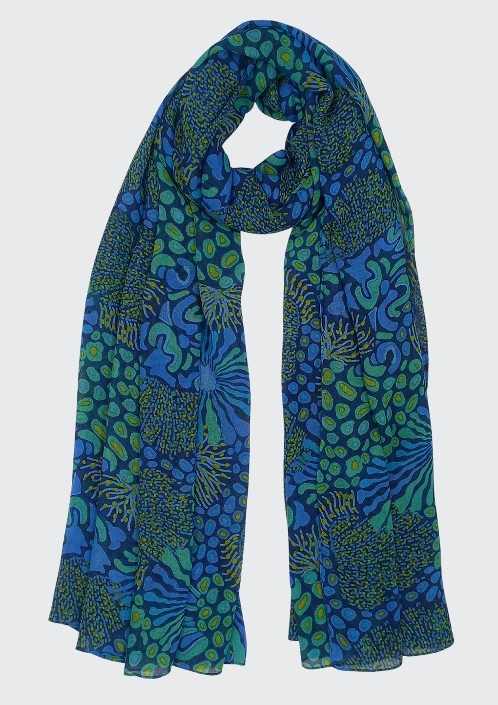 Hearty Colors Print Scarf (SE-2920_Blue)