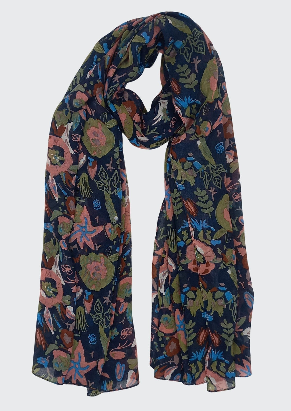 Small Flowers Print Scarf (SE-2950_Old Rose)