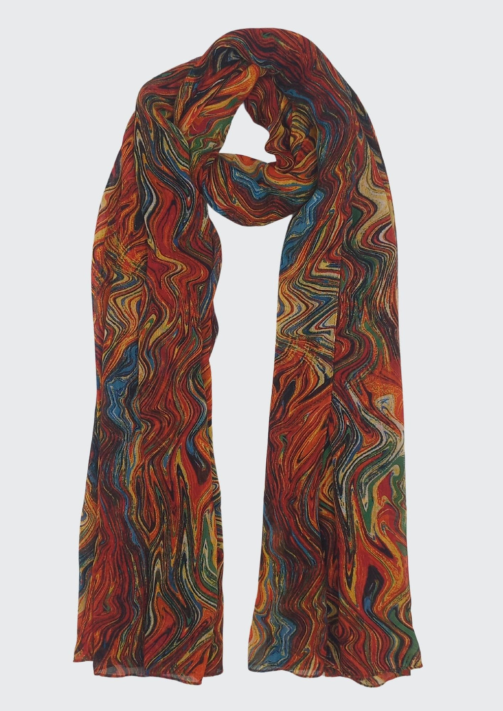 Marble Print Scarf (SE-2953_Red)