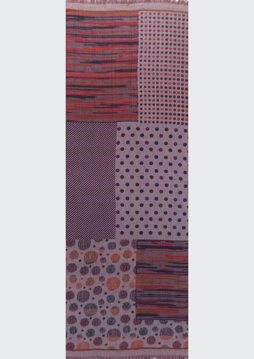 Dots And Stripes Scarf (SE-2957_Multi)
