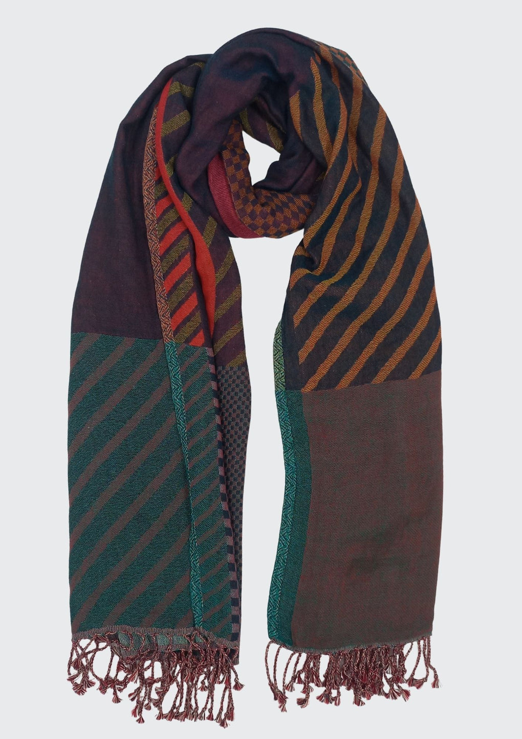 Woven Patches Pashmina Scarf (SE-2960_Multi)