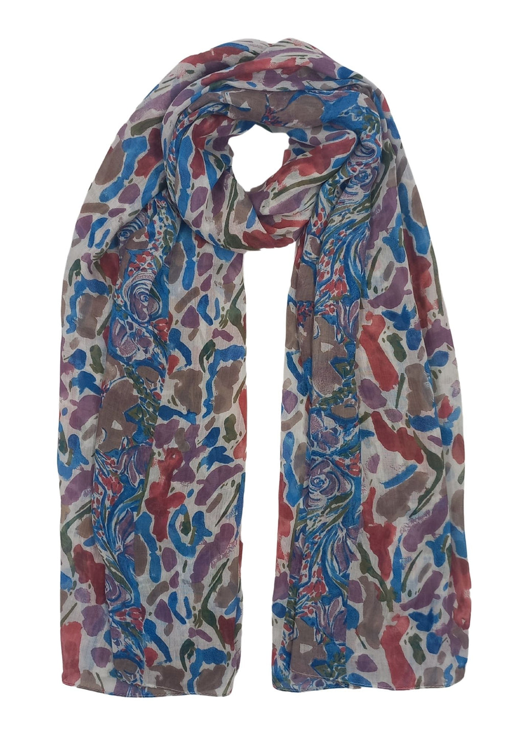 Mix Paintings Scarf (SE-3101_Blue)