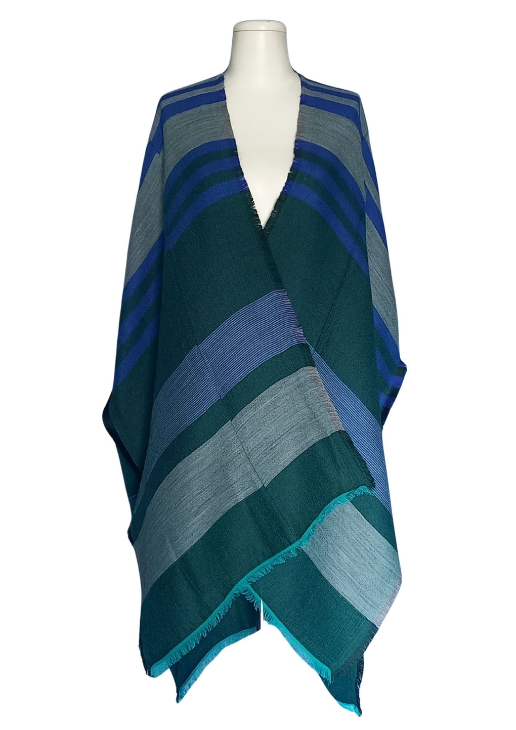 Blue-Green Stripes Kimono (SE-4059_Blue)