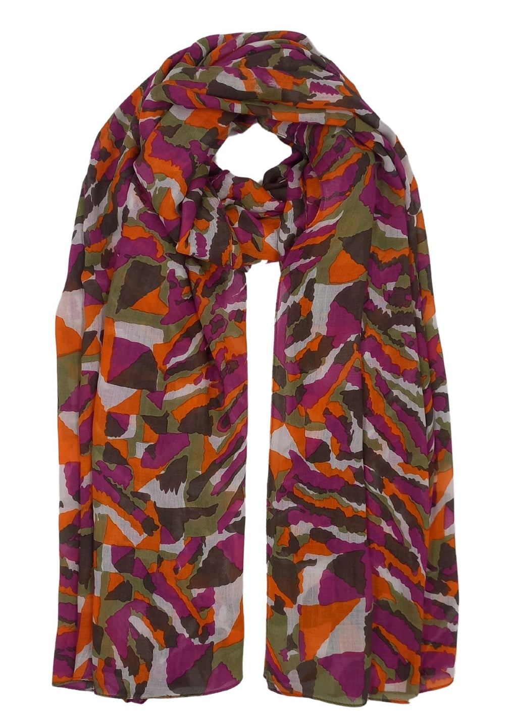 Abstract Animal Scarf (SE-4080_Fuchsia)