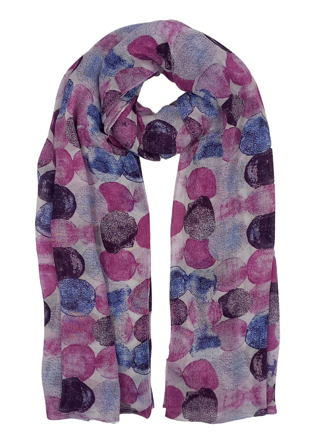 Circles Soft Tones Dots Scarf (SE-4083_Fuchsia)