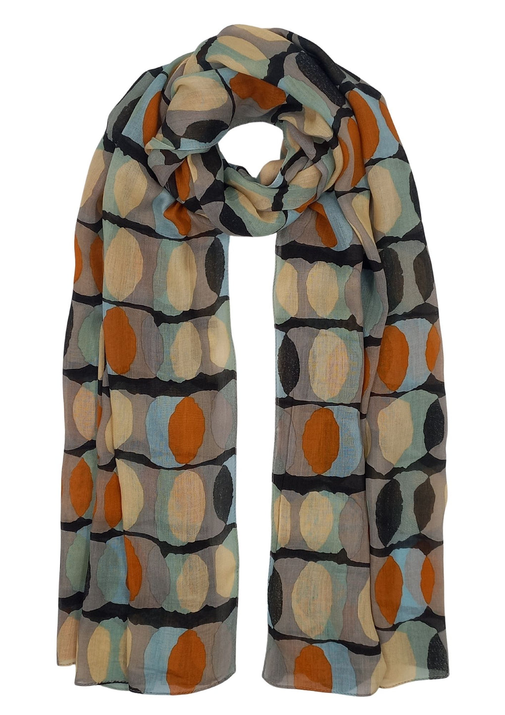 Mixing Circles Scarf (SE-4084_Grey)