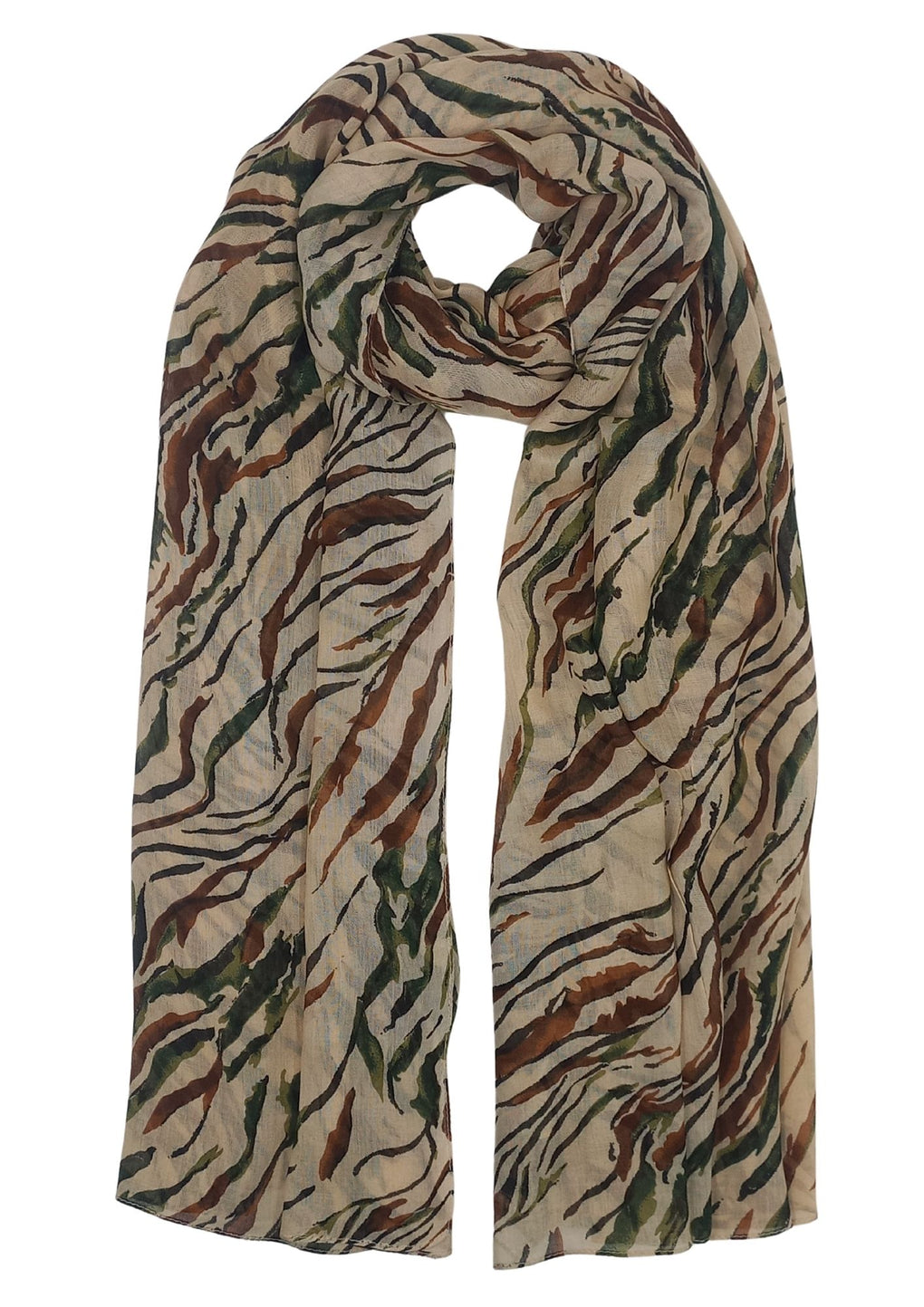 Abstract Stripes Scarf (SE-4085_Brown)