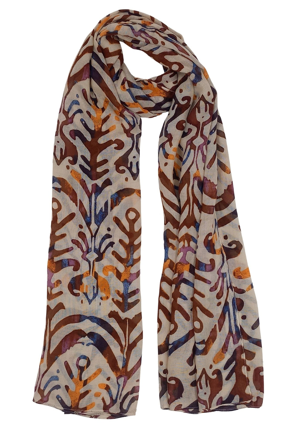Ethnic Brushed Print Scarf(SE-4213_07 Bordo)
