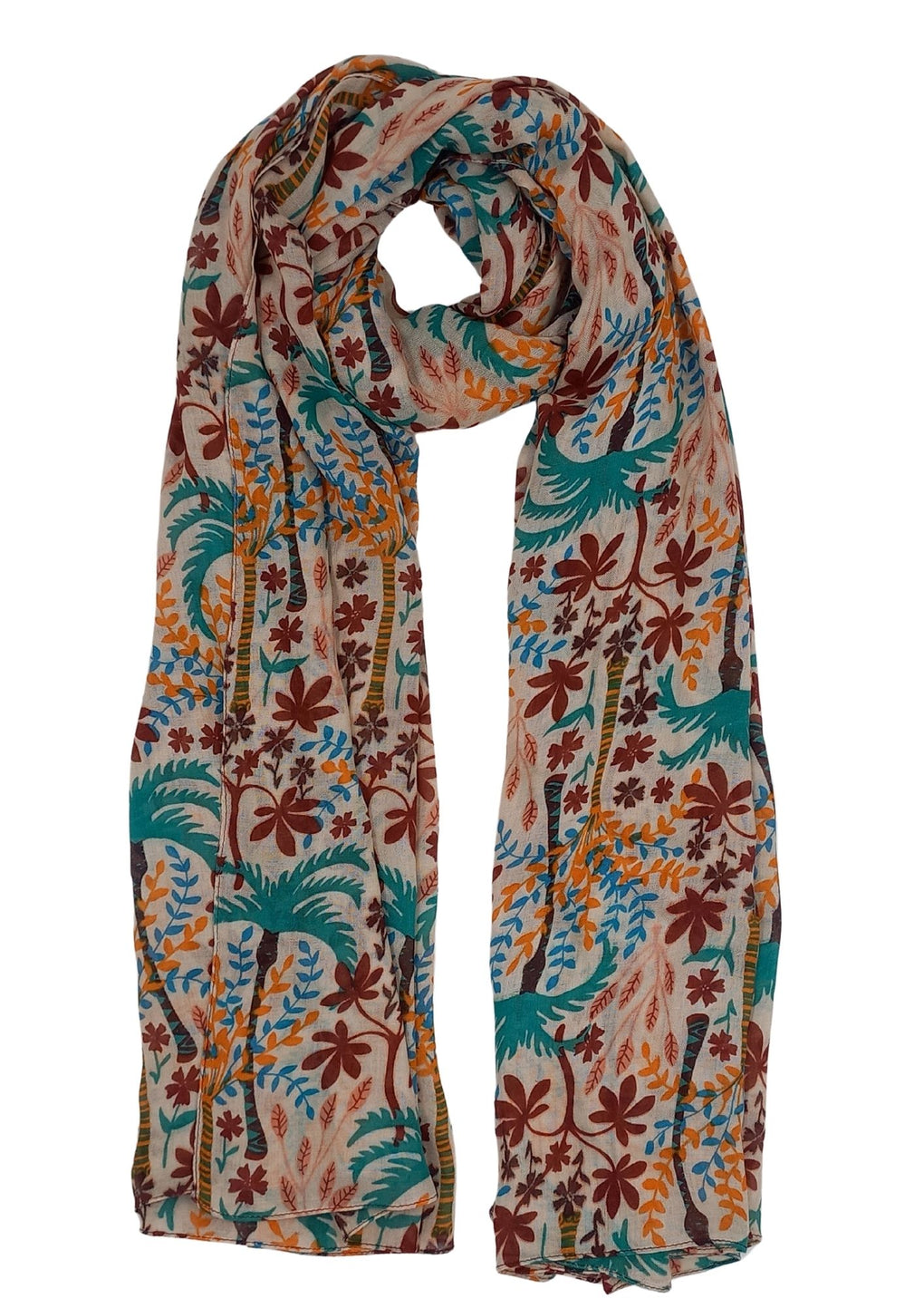 Coconut Trees Print Scarf (SE-4230_22 Pink)