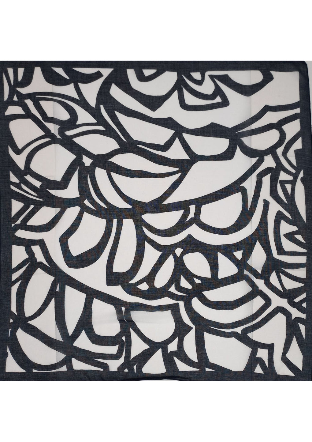 Tonal Graphics Print Scarf (SE-4241_01 Black)