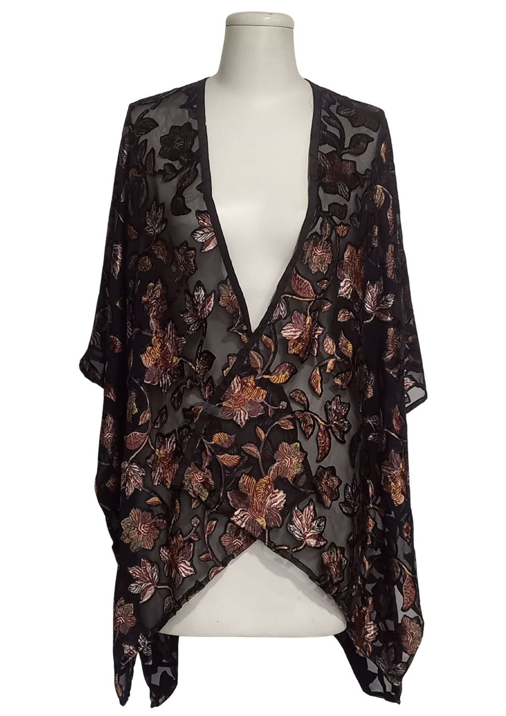 Velvet Burnout Kimono (SE-4420_100 Multi)