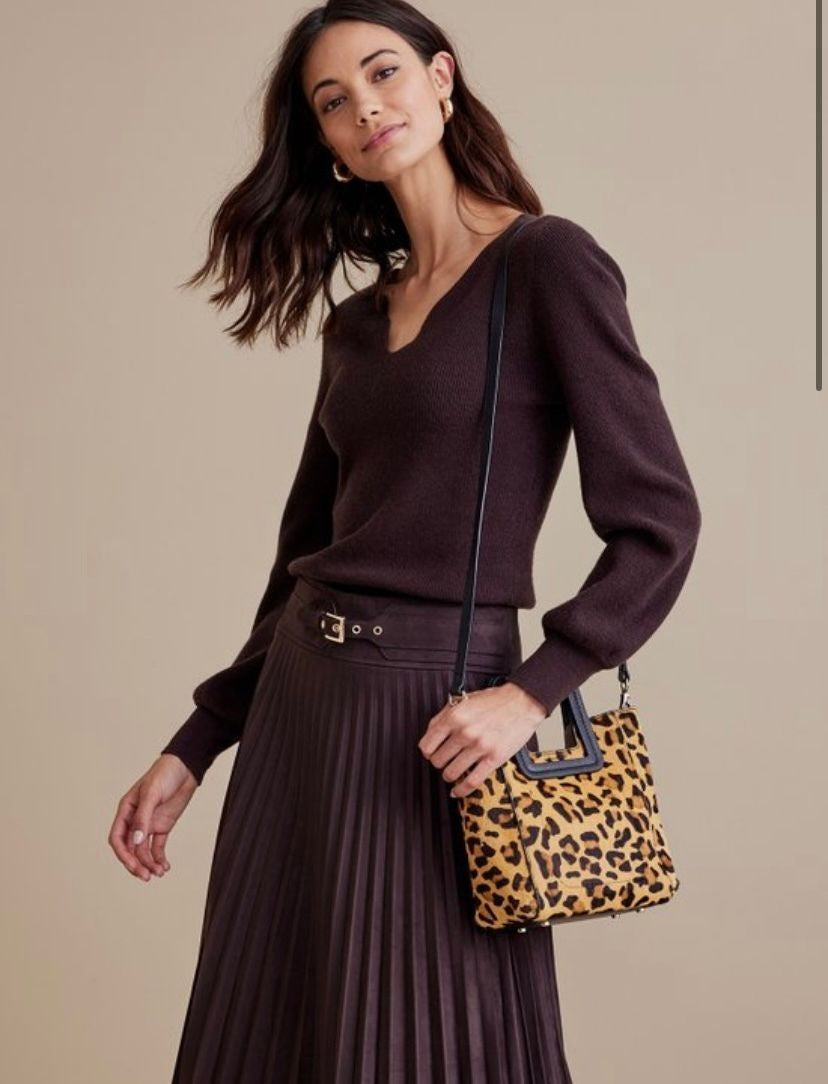 Cheetah Print Leather Bag (MH-1361_Brown)