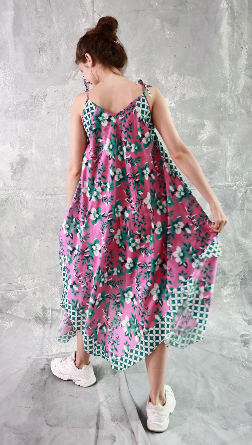 Floral Geo Border Dress (MY-2149)