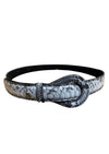 Snake Skin Print Leather Belt (SE-2060_Black)
