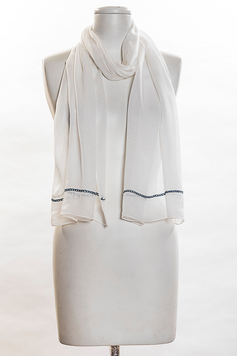 Solid Scarf With Embroidery (SE-1359)