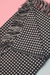 Two Face Reversible Dots And Checks Scarf (SE-2143_Black)