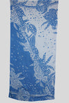 Big Leaf Bias Print with Overdyed Scarf (SE-2120_Blue)