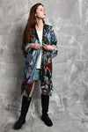Graded Flowers Print kimono (SE-2128_Aubergine)