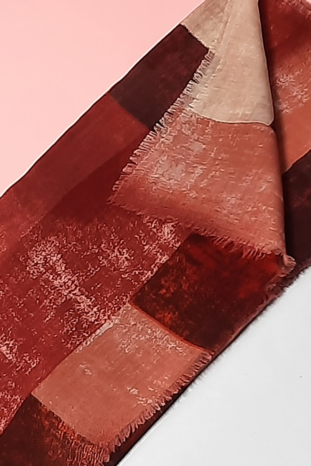 Faded Color Blocks Scarf (SE-2125_Red)