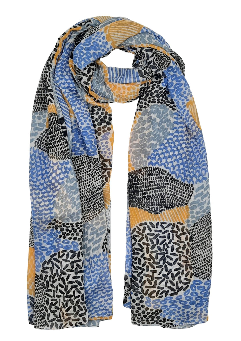 Abstract Patch Print Scarf (SE-2696_Blue)
