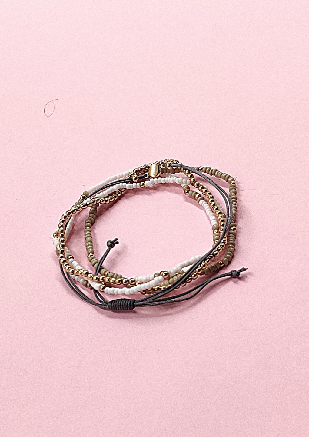 Stacking Stretch Bracelet Set (JB- 9167) Gold Grey