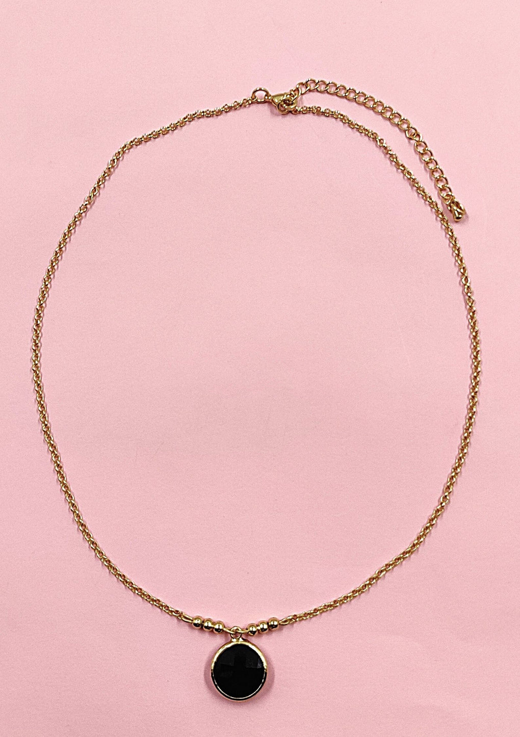 Circular Pendant Chain (JN-9142) Gold Black