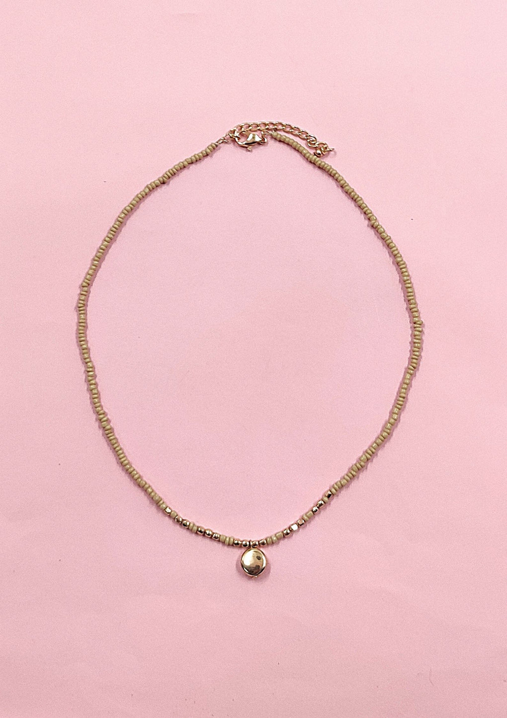 Beaded Pendant Chain (JN-9168 Gold Beige)