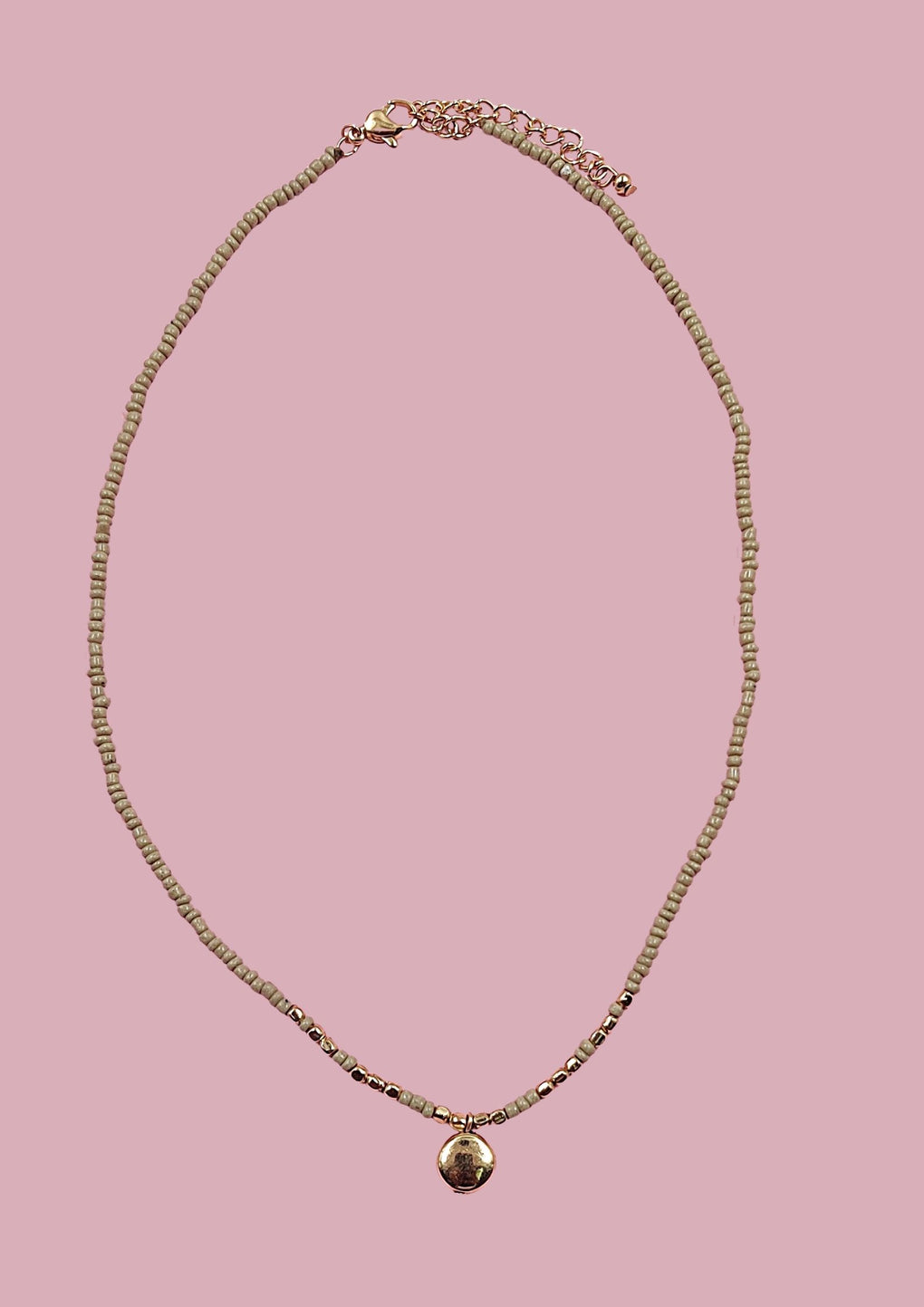 Beaded Pendant Chain (JN-9168 Gold Grey)