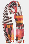Stripes Colors Patches With Tassels (SE-1918_Red)