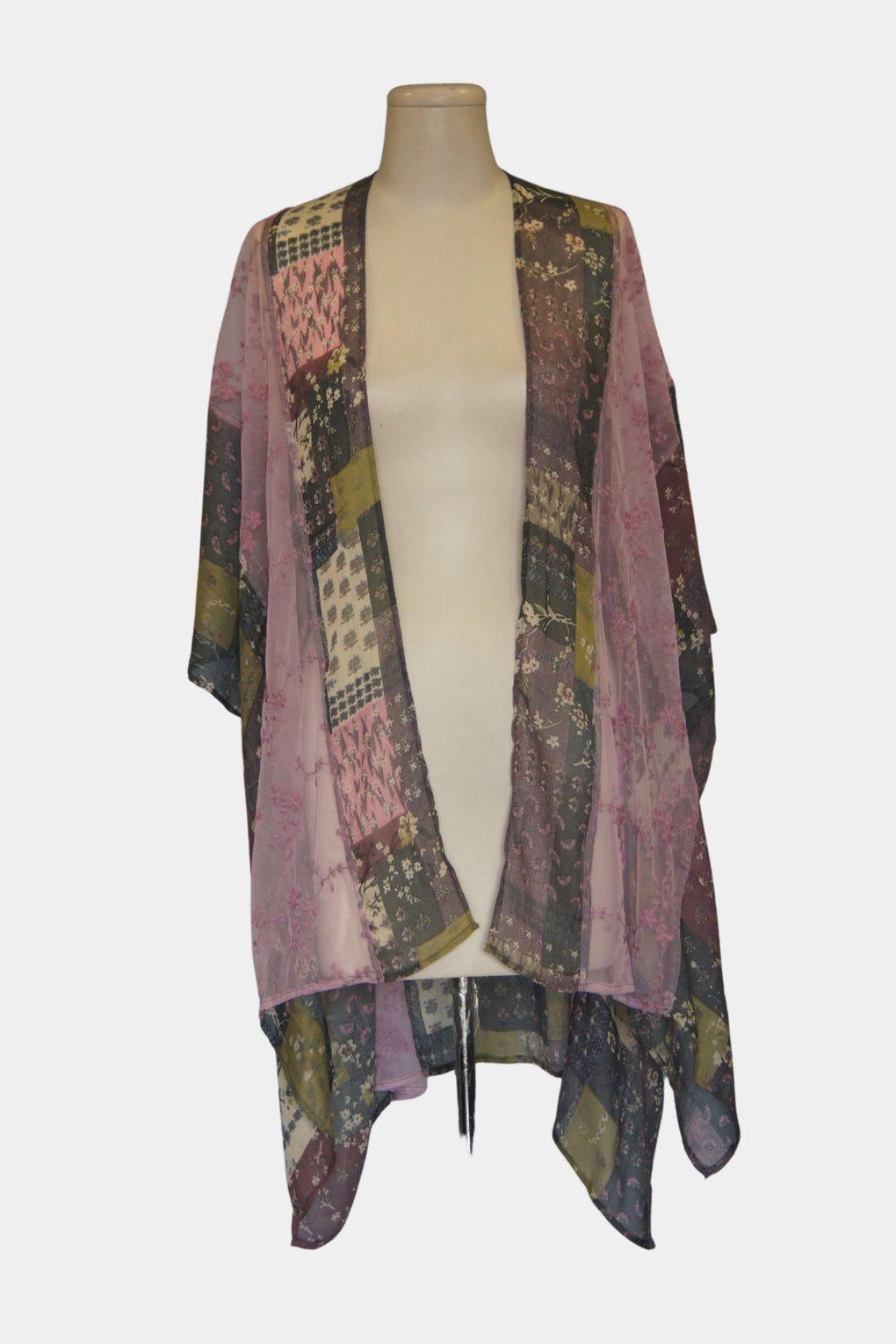 Floral Mix Print Kimono (SE-1972_Lilac)