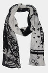 Big Leaf Bias Print with Overdyed Scarf (SE-2120_Black)