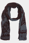 Big Leaf Bias Print with Overdyed Scarf (SE-2120_Bordo)