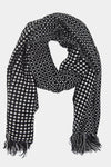 Two Face Reversible Dots And Checks Scarf (SE-2143_Black)