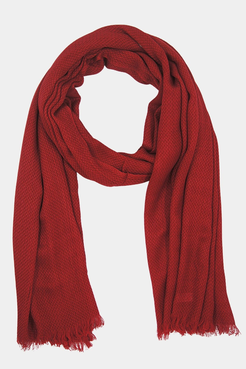 Solid Color textured Scarf (SE-2149_Red)