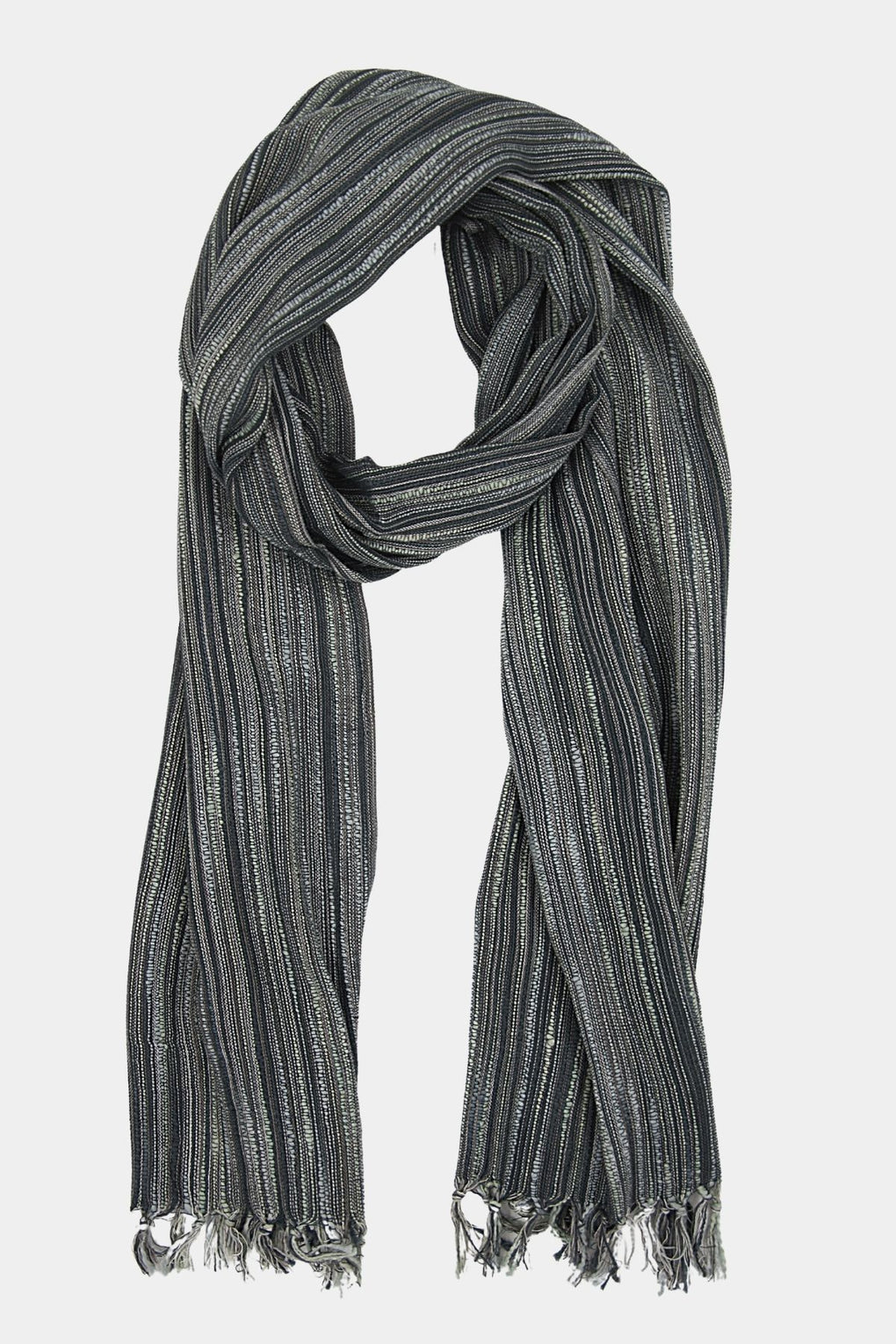 Thick and Thin Line Textured Scarf (SE-2150_Grey)