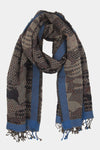 Camouflage with Solid Border Scarf (SE-2156_Black)