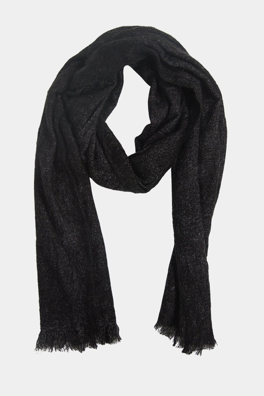 Solid Color Brushed Effect Scarf (SE-2157_Black)