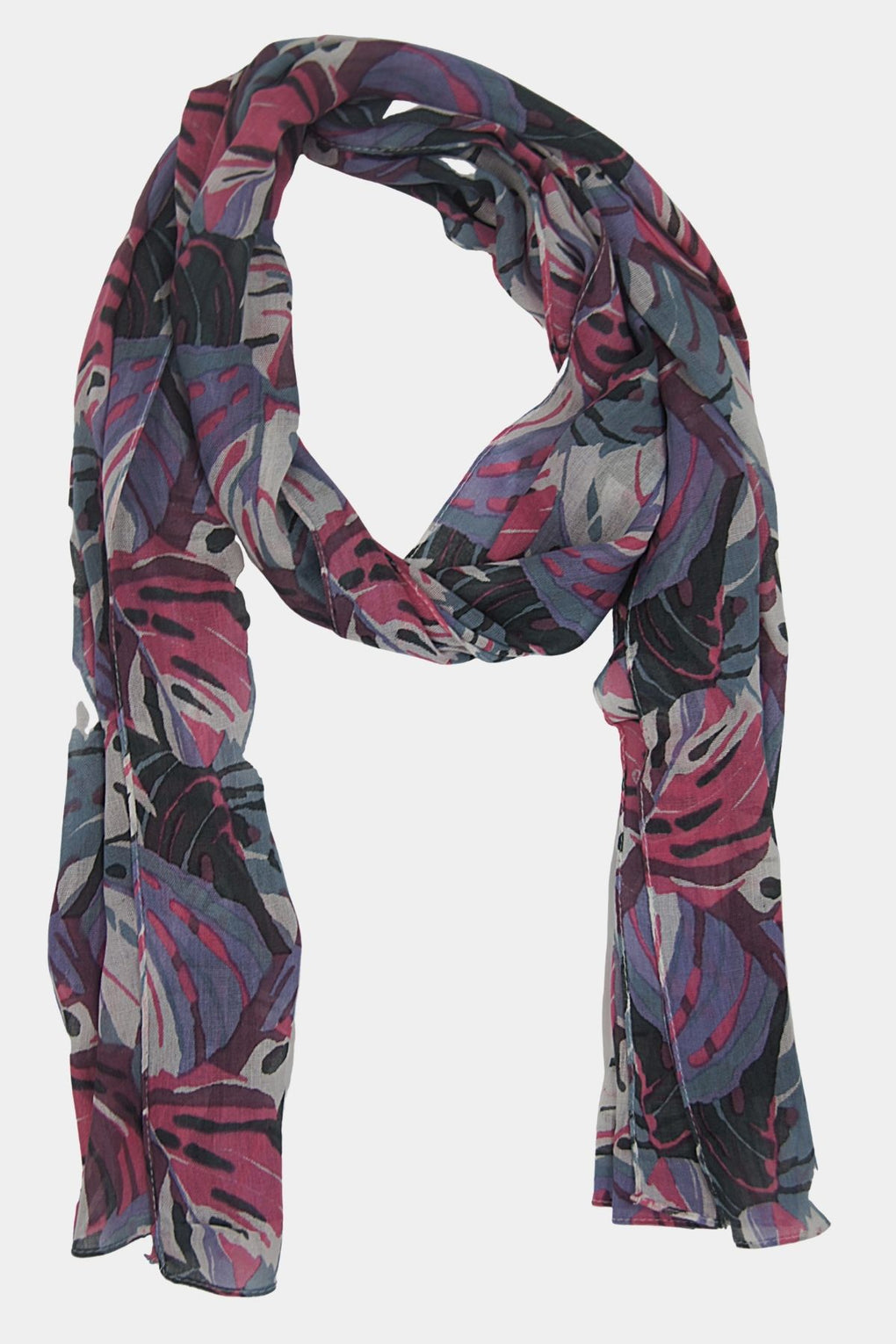 Overlapping Flowers Print Scarf (SE-2160_Lilac)